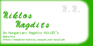 miklos magdits business card